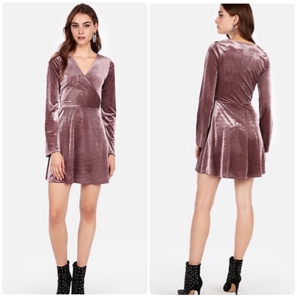 Express Dresses & Skirts - Express Ribbed Velvet Fit and Flare Dress